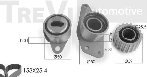 TREVI AUTOMOTIVE Комплект ремня ГРМ KD1199